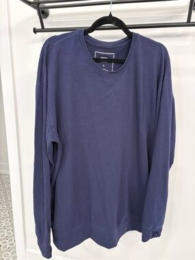 Men's SAXX Navy Crewneck Long-Sleeve Shirt
